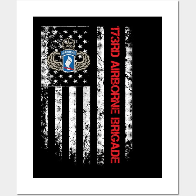 173rd Airborne Brigade American Flag - Gift for Veterans Day 4th of July or Patriotic Memorial Day Wall Art by Oscar N Sims